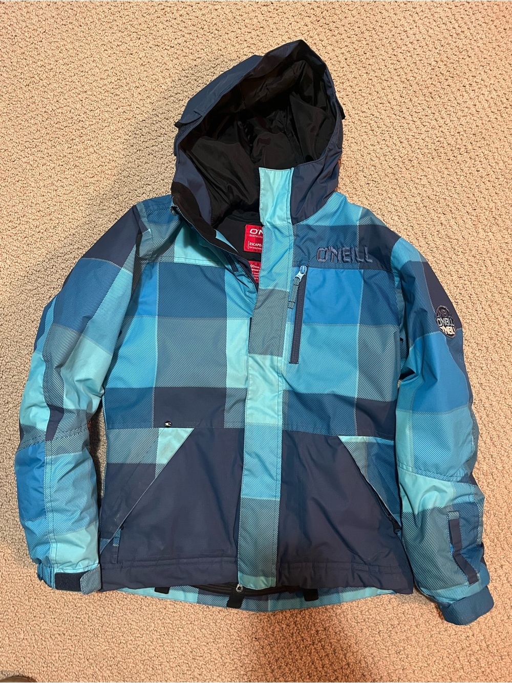 O'Neill Blue Plaid Insulated Ski Jacket